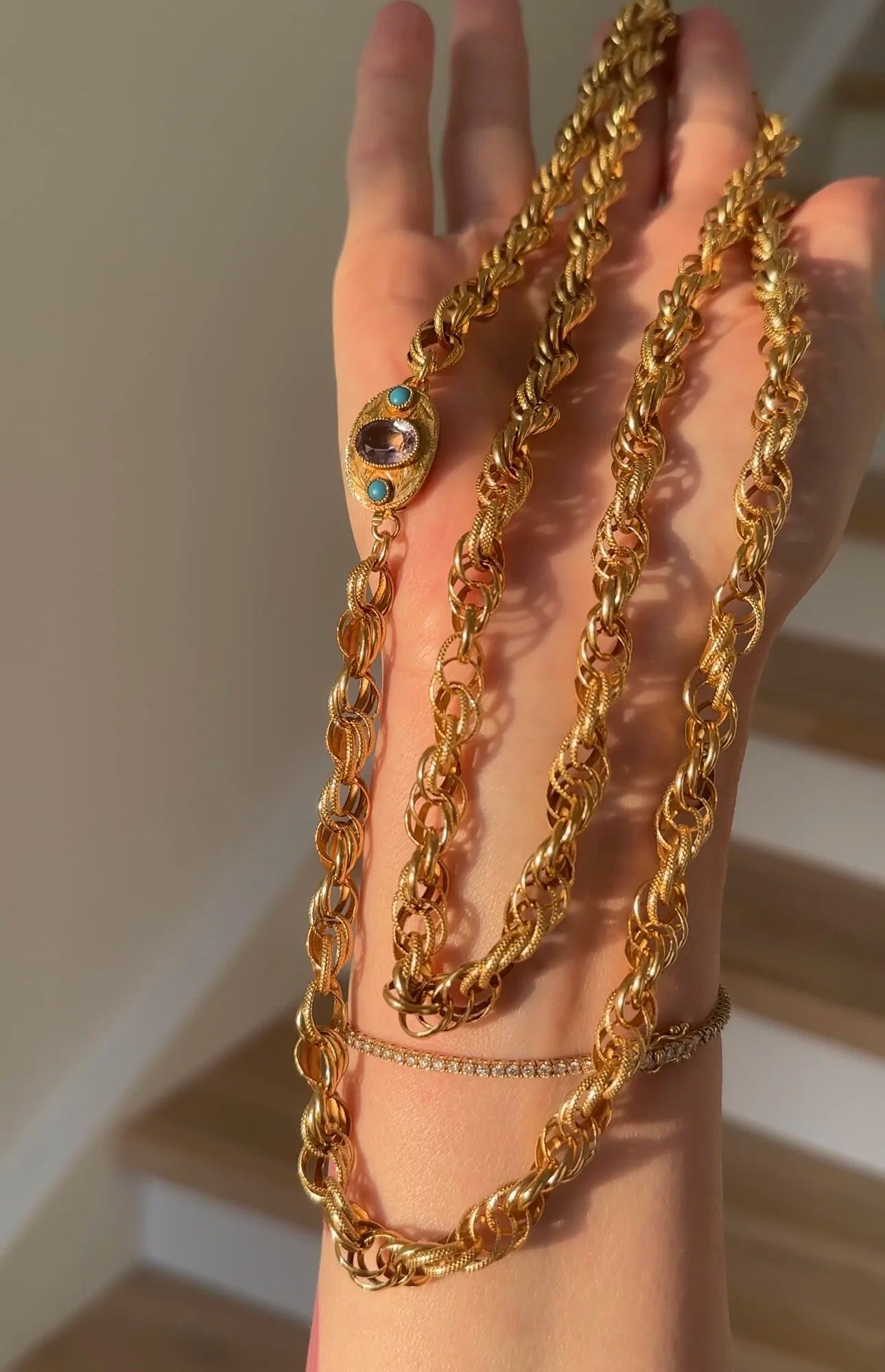 Extraordinary Rare Victorian Necklace 18K Gold