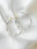 Dreamy Delicate Silver x Natural Topaz Earring Hoops