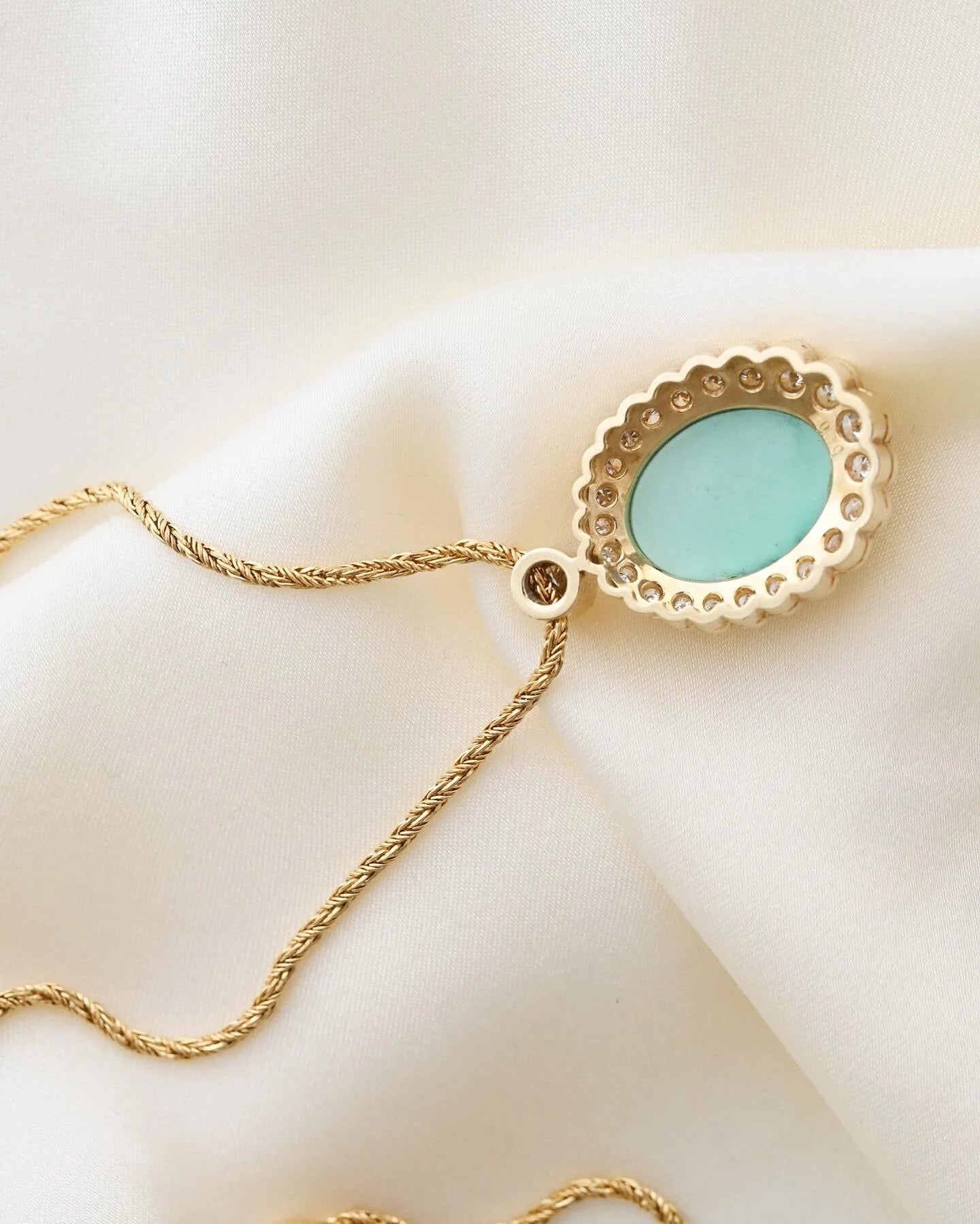The Biggest Baddest Jade and 1.78 Diamond Pendant With Chain 14K Gold