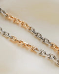 Perfect Two Tone 18K Gold Biker Link Bracelet Swedish Vintage