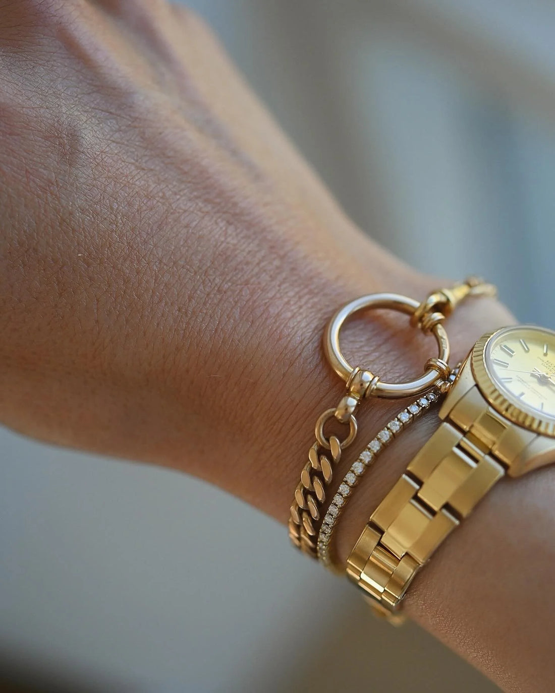 Extraordinary Chunky 23 Grams Antique Watch Chain Bracelet 18K+ Carat Beg. 1900s