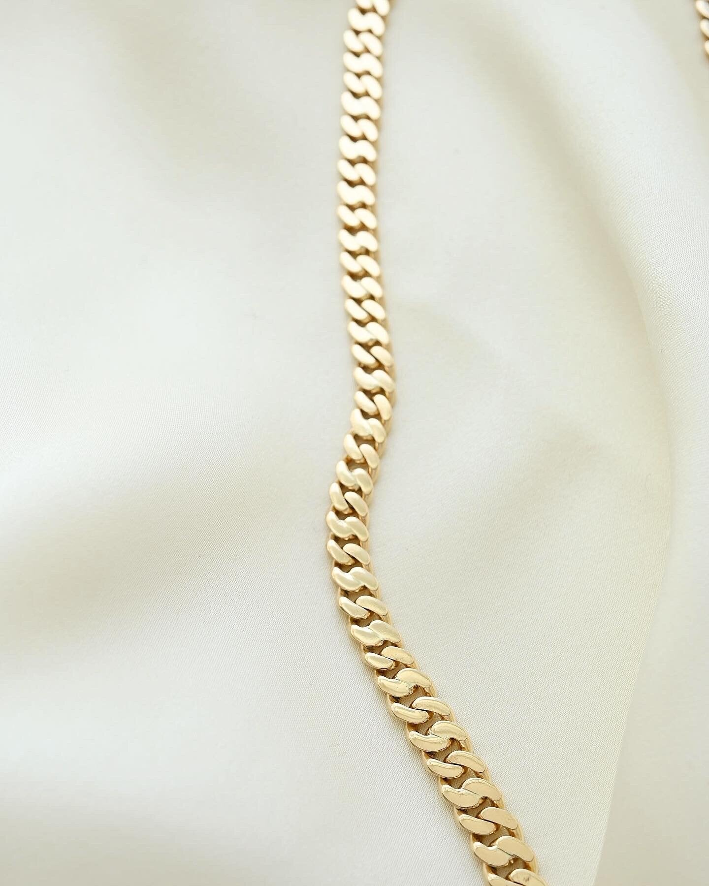 Super Heavy Danish Curb Link Dream Necklace 14K Gold
