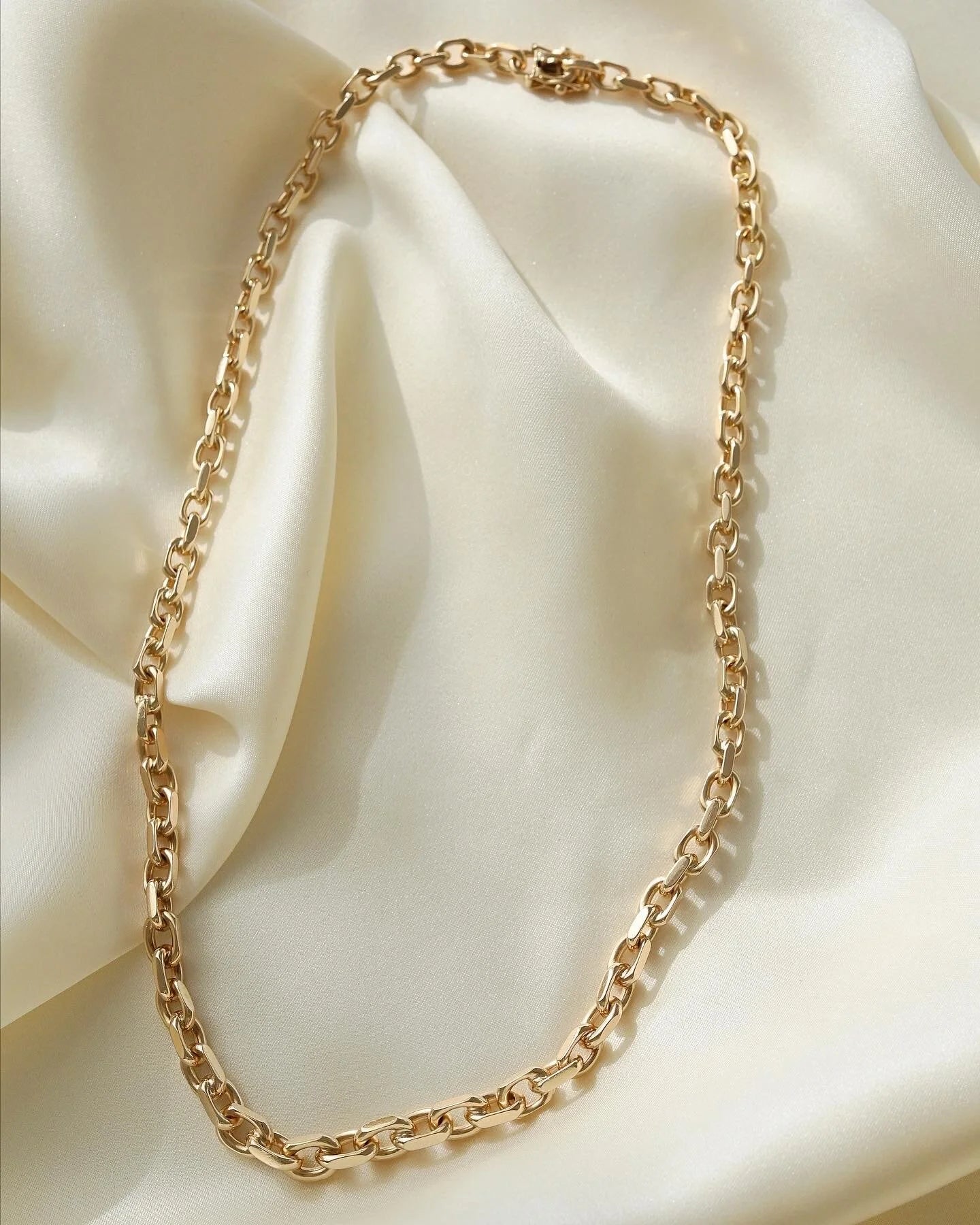Glowing Heavy Danish Vintage Anchor Chain 14K Gold