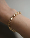 Super Chunky Danish Vintage Biker Link Bracelet 14K Gold Mid 1900s