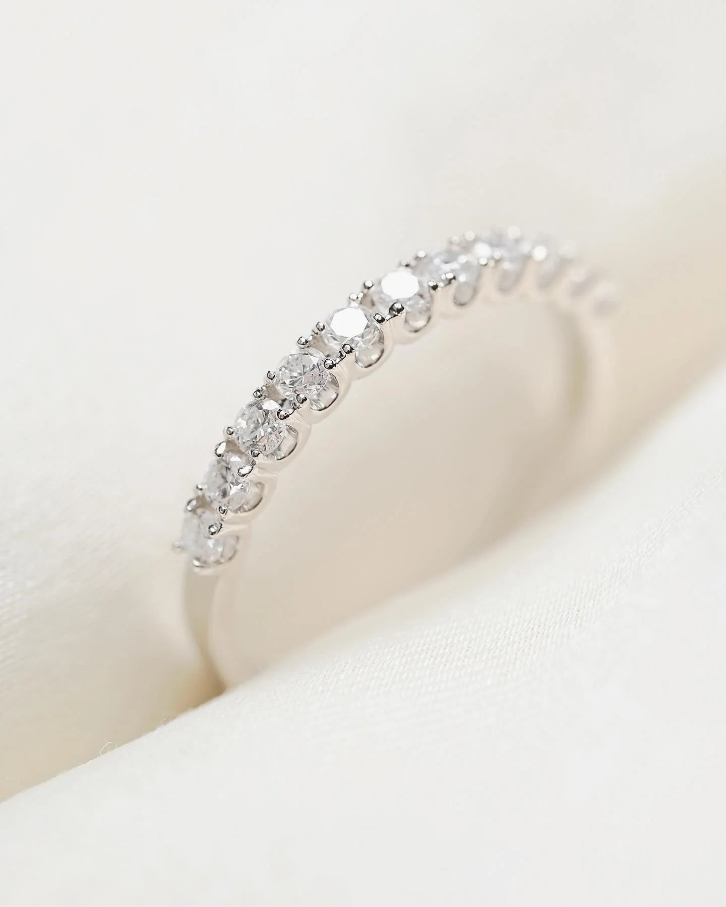Dreamy Half Eternity Band 0.31 Carats 18K White Gold
