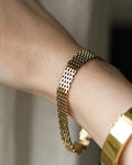 Beautiful Vintage Brick Link Bracelet 14K Gold 1960s