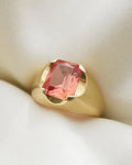 Magical Vintage Peach Sapphire Ring 14K Gold 1950s