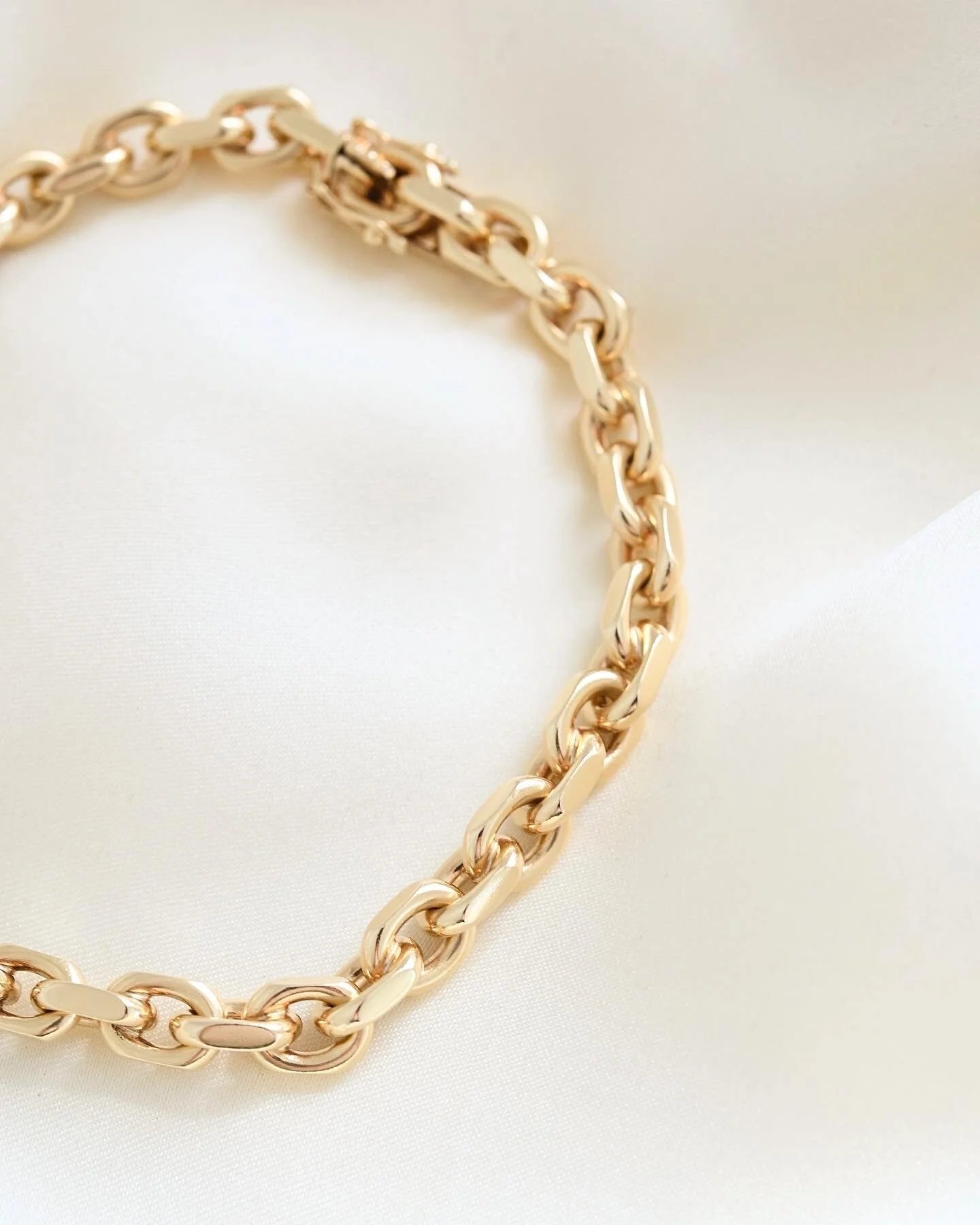 Super Gorg Perfect Danish Anchor Link Bracelet 14K Gold 1970