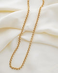 Long 19.5 Inches Italian Vintage Rolo Link Chain 18K Gold