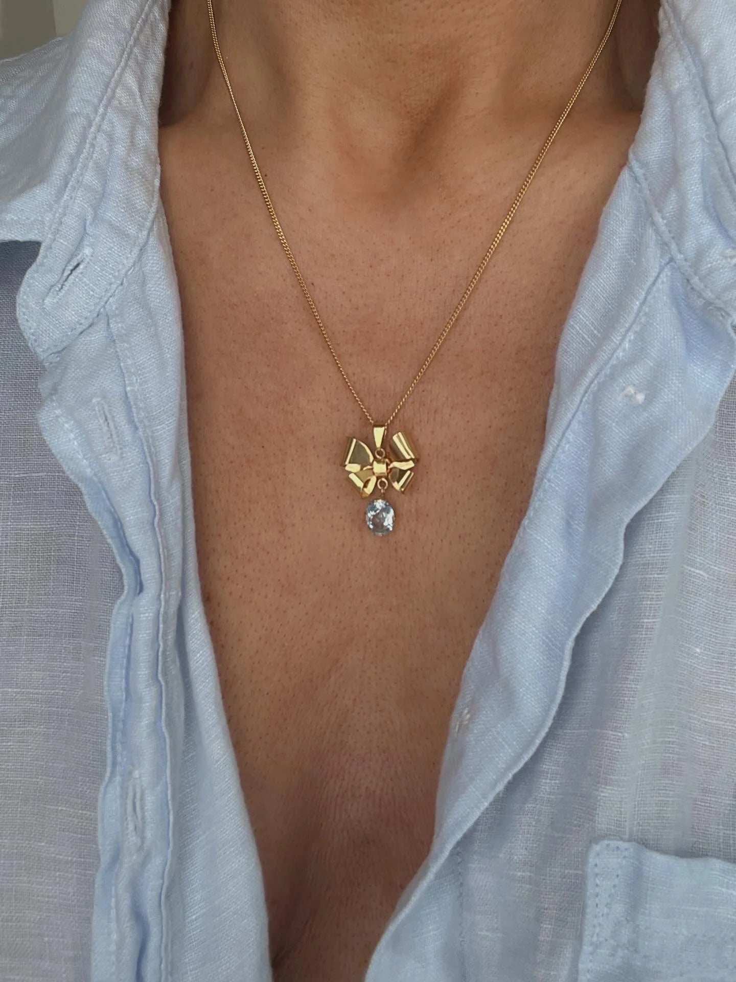 The Sweetest Ribbon Spinel Pendant w Chain 18K Gold 1952