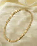 Rare Wide Danish Vintage Brick Link Necklace 14K Gold 1960s
