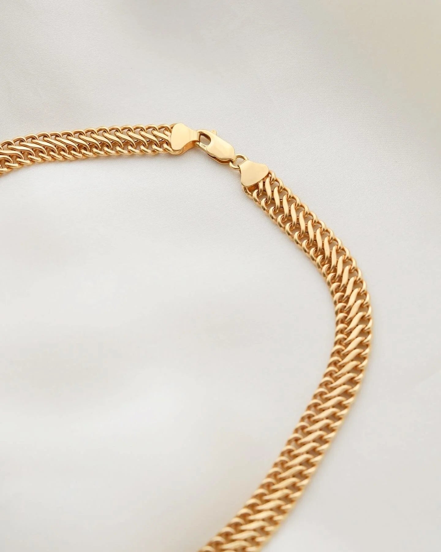 Gorgeous Italian Fancy S Link Necklace 18K Gold