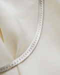 Shipping included! Beautiful Textured Herringbone Necklace Sterling Silver