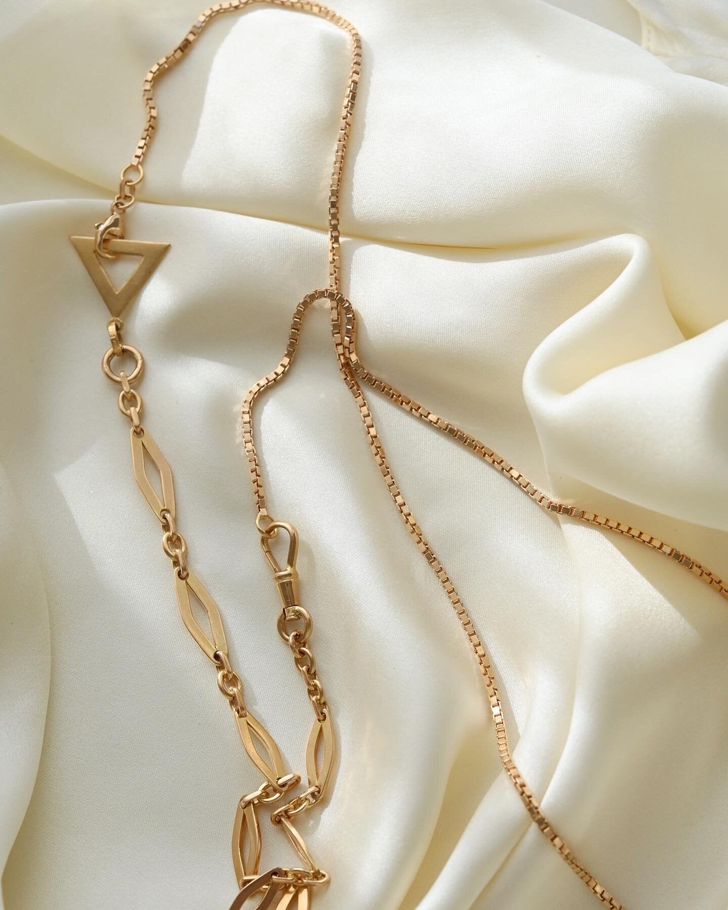 Unreal Stunning Antique Watch Chain 10.5 Inches 18K Rose Gold 1933