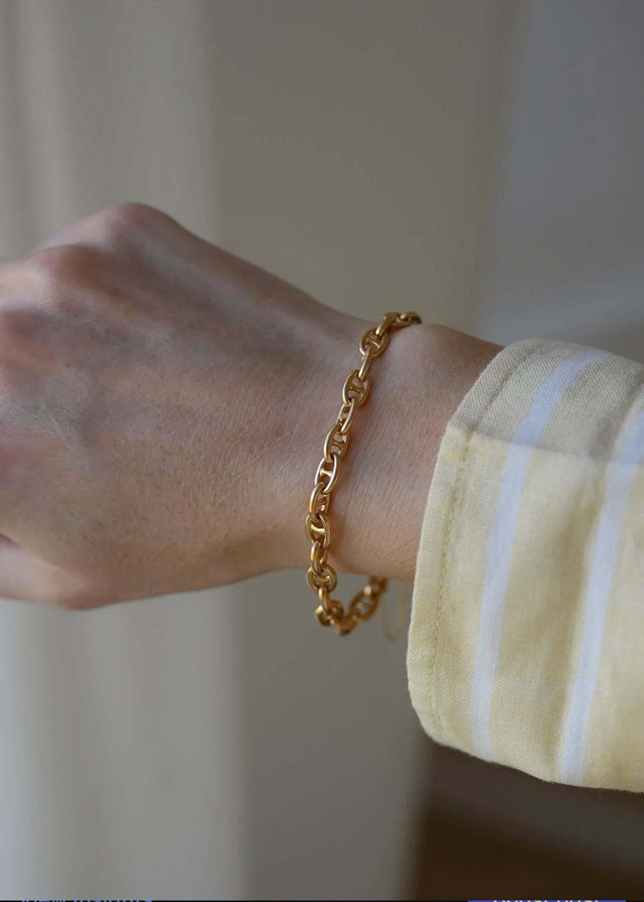 Antique Heavy Gucci / Mariner Link Bracelet 18K Gold 1913