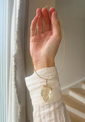 Extraordinary Huge Heart Cut Citrine Stone on Chain 14K Gold Denmark 1900s