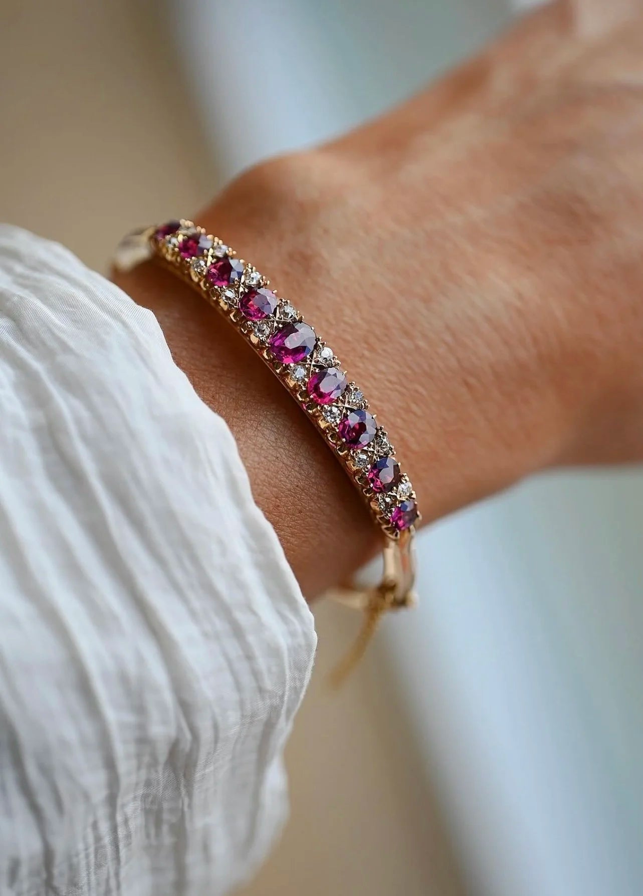 Antique Ruby & Diamond Dream Bracelet c. Beg. 1900s