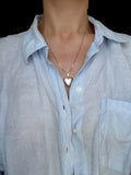 Endlessly Wearable Perfect Puffy Heart w Two Chains Silver Vintage 1960s