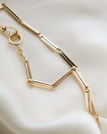 Magical Rare 16.5 Inches Long Antiwue Watch Chain Fancy Bar Link 18K Gold 1910