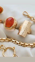 Massive Flower Shield Ring 18K Gold 1960