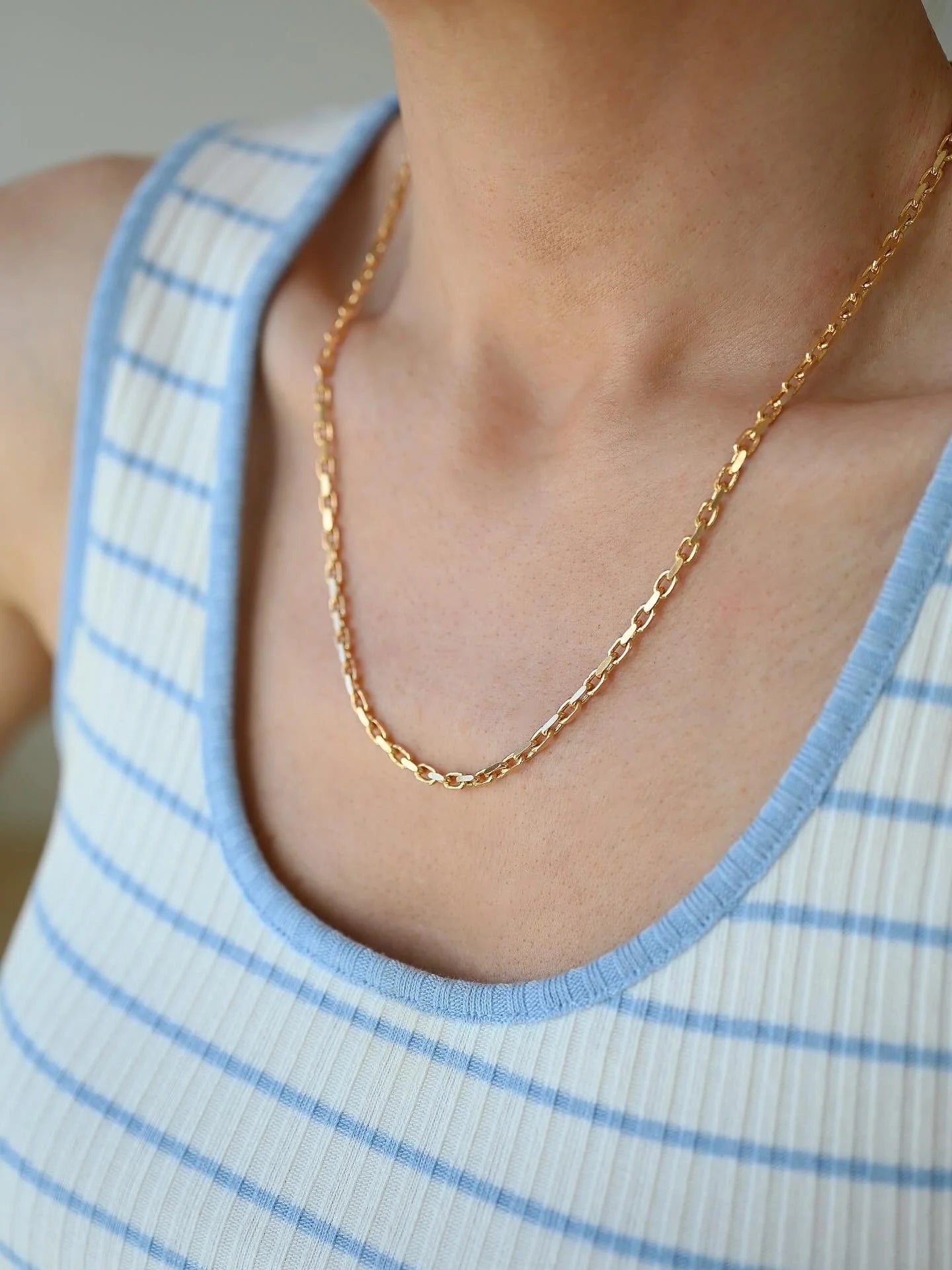 Radiant Italian Vintage Anchor Link Chain 18K Gold