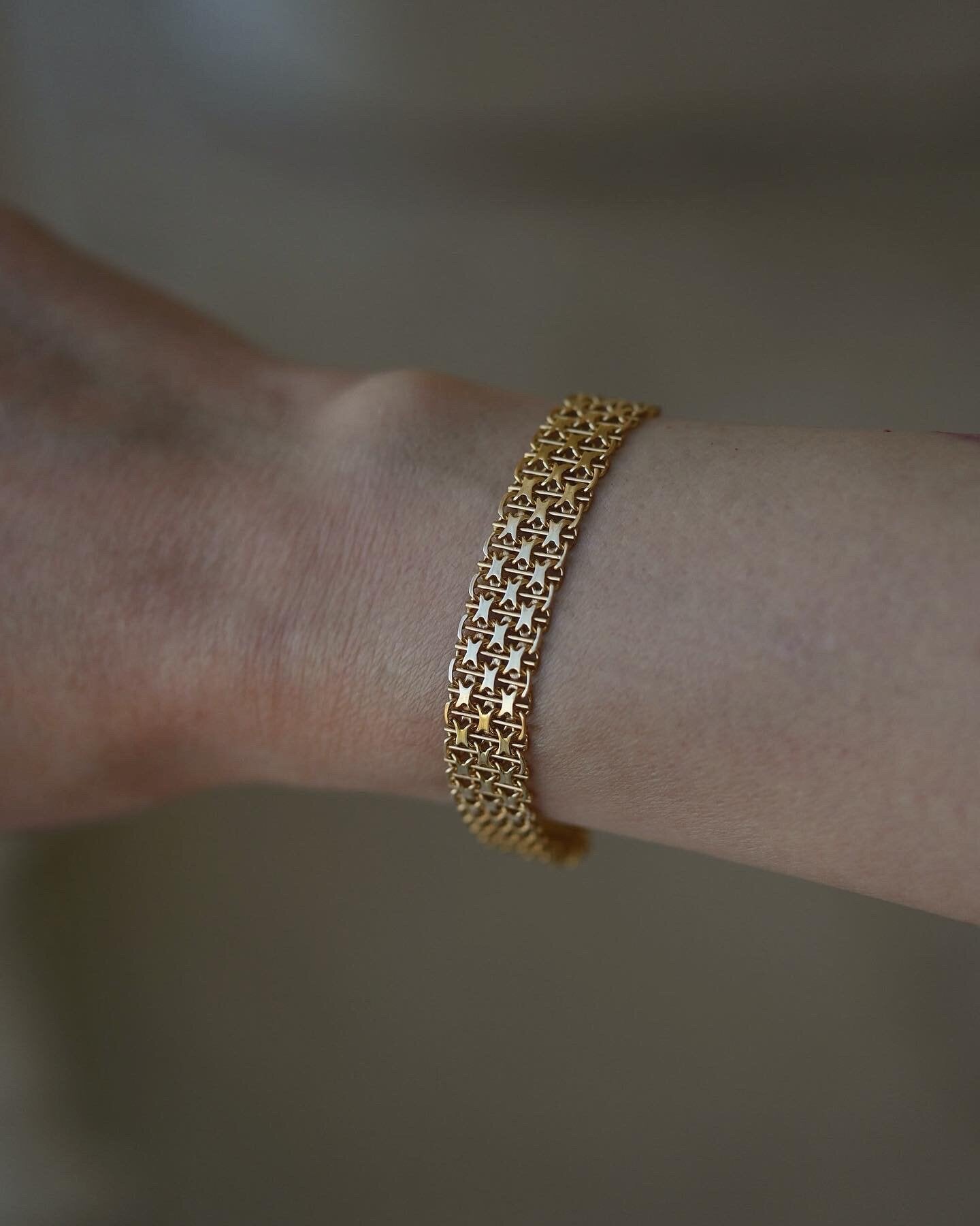 Swedish Vintage Stars Bracelet 18K Solid Gold 1964