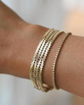 Danish Vintage Double Row Geneva Link Bracelet 14K Gold