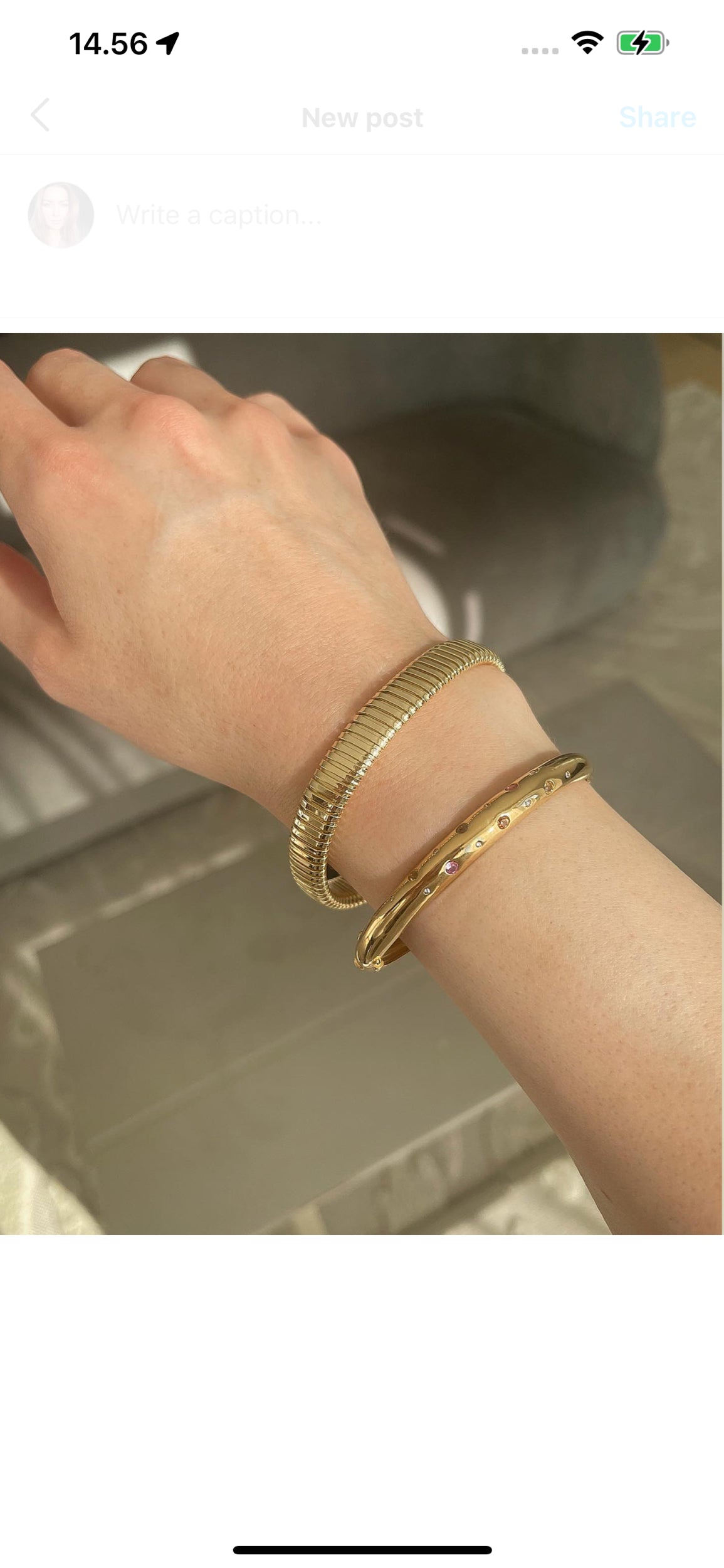 Rare Vintage Tubogas Bracelet 14K Gold 1970s