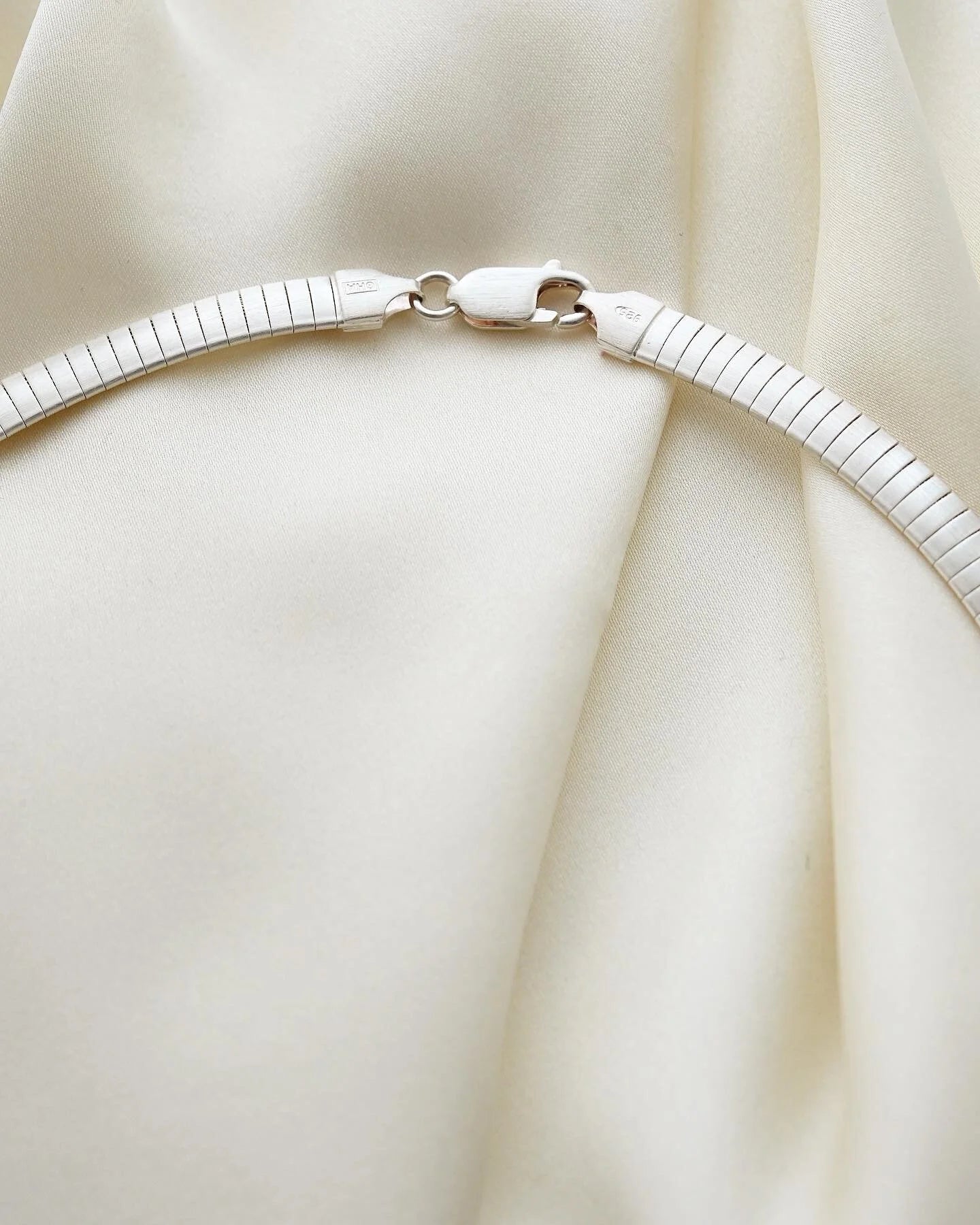 Danish Omega Link Chain Brushed Silver