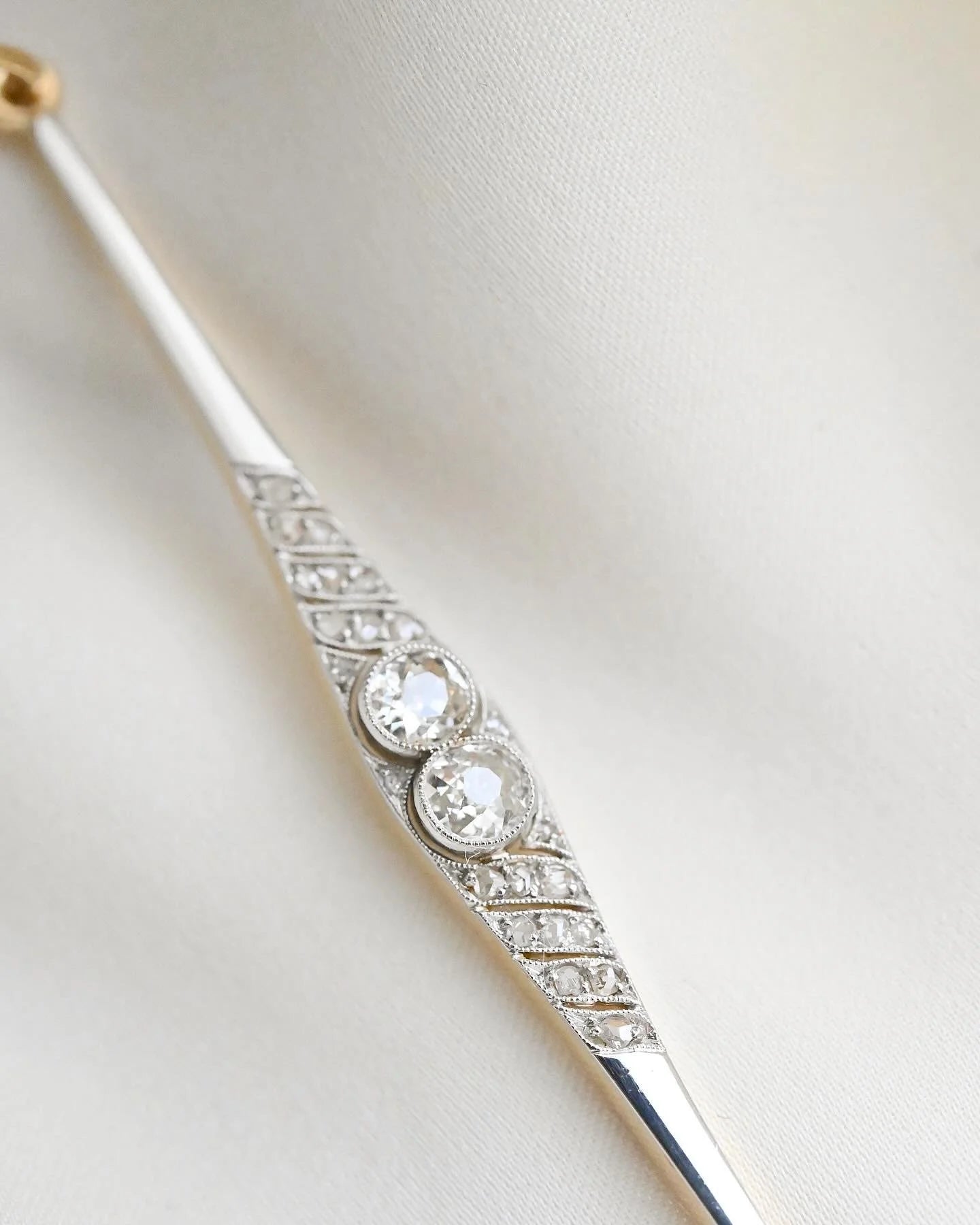 Edwardian Brooch Conversion Pendant Cut Diamonds Platinum And  18K Gold