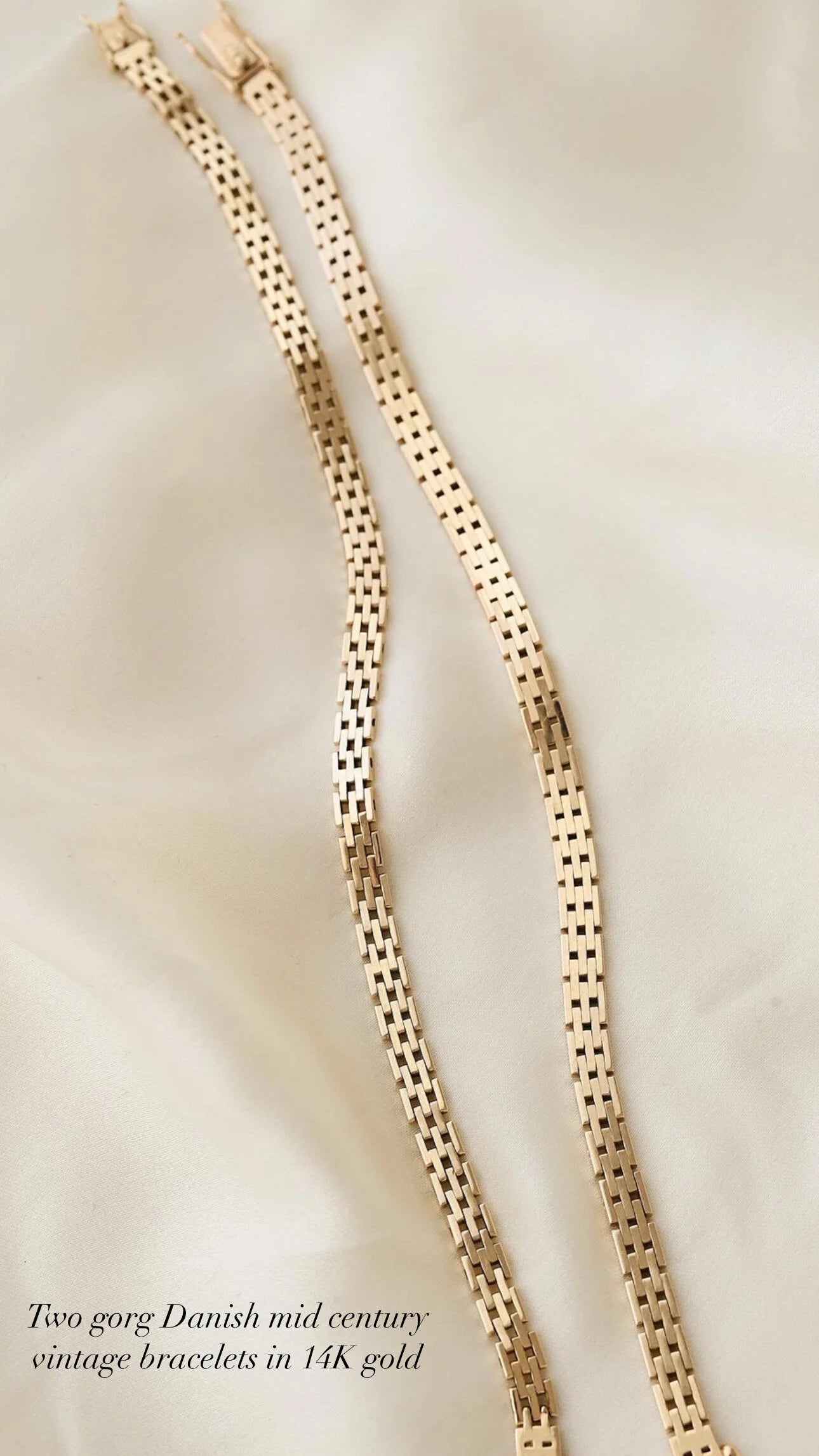 Danish Mid 1900s Vintage Bracelets Selling Seperately 14K Gold 1960s