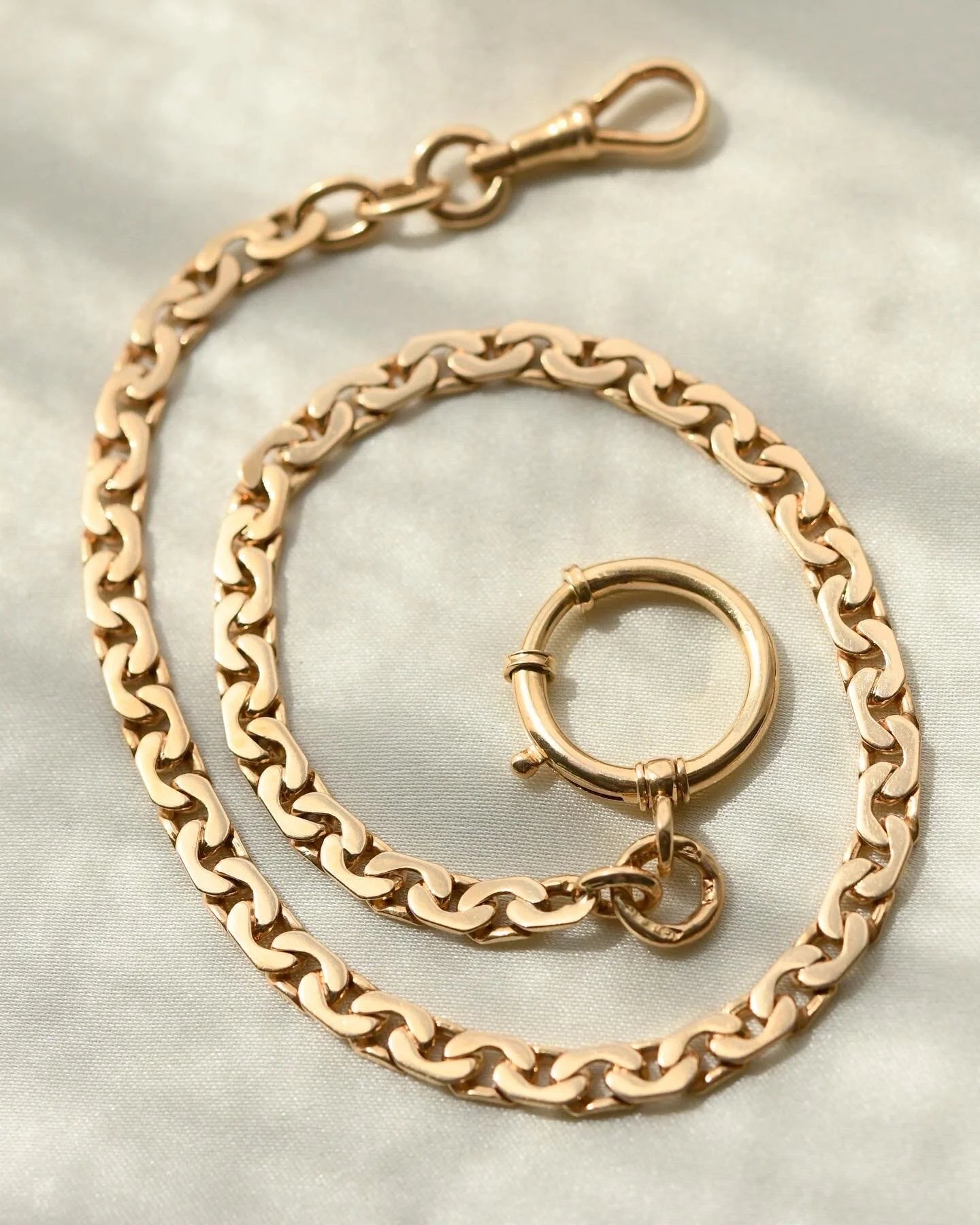 10.6 inches Antique Watch Chain 18K Gold 1927