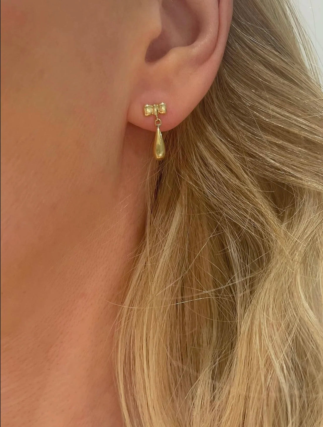 Darling Bow and Drop Earrings Vintage 1950s Sweden