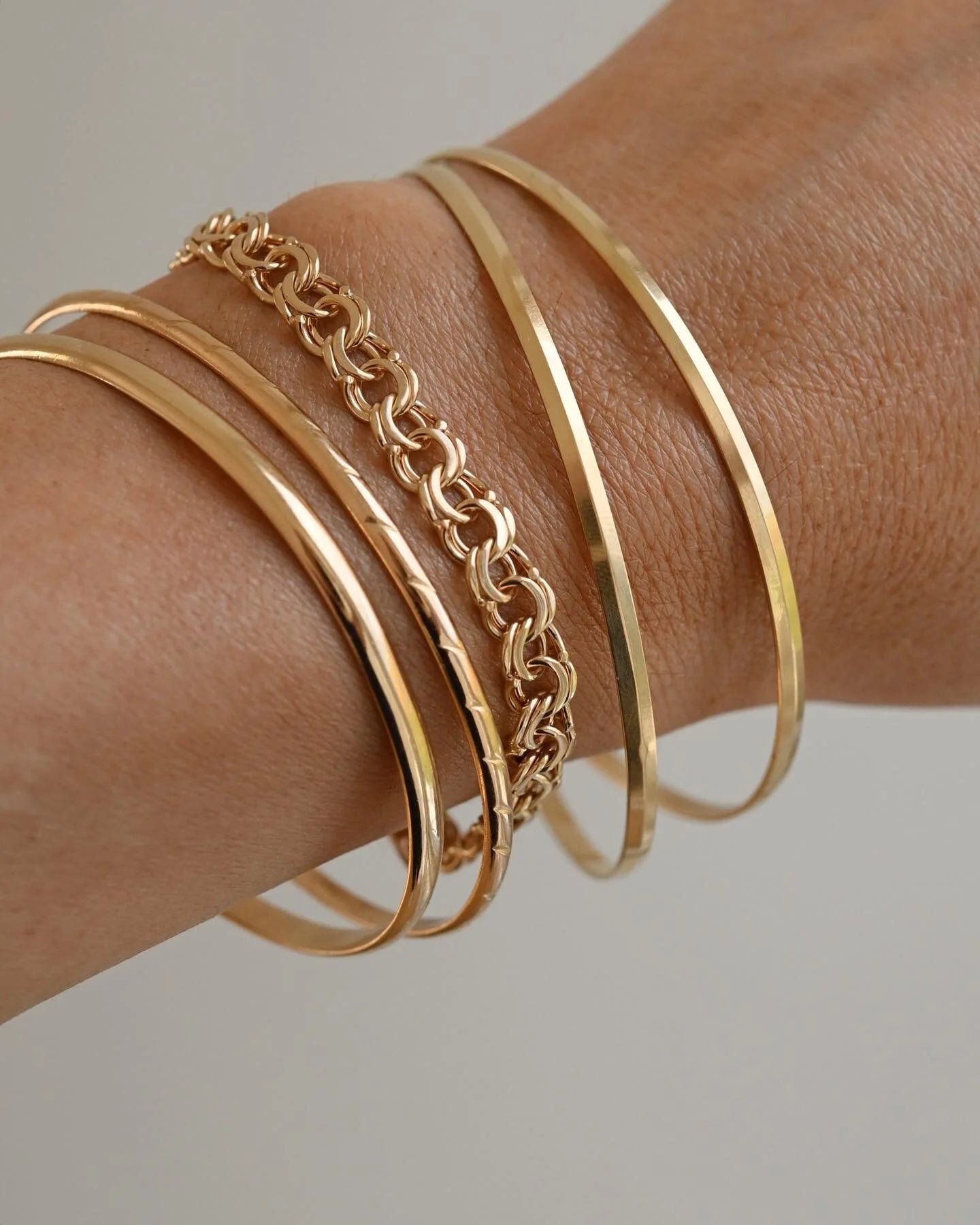 Two Vintage Bangles Sold As a Set of Two 18K Gold