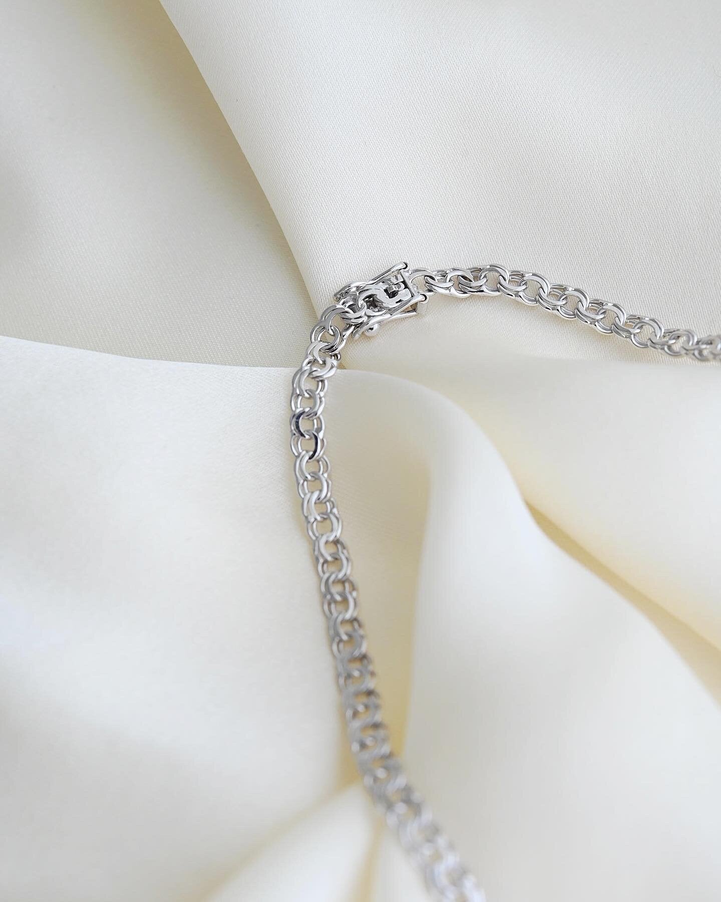 Rare White Gold Bismarck Necklace 14K White Gold 1960