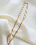 Long Wrap Around Once or Twice 27.4 Inches Faceted Italian Curb Link Necklace 18K Gold