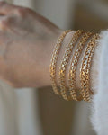 Amazing Rare Mid Century Swedish Single Row Star Link Bracelets 18K Gold