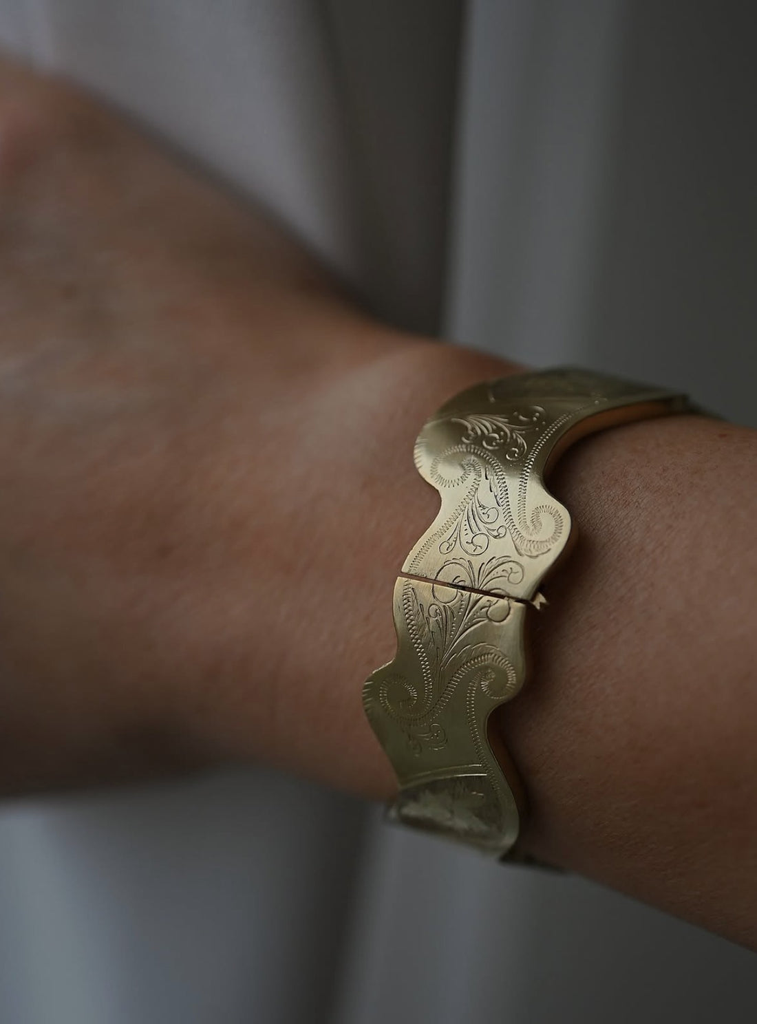 Extraordinary Antique Swedish Gilt Silver Bangle, Vadstena 1851
