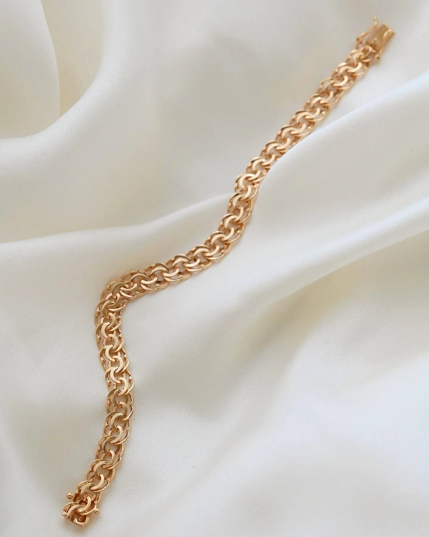 Stunning Swedish Link Bracelet Fully Hallmarked 18K Gold 1968