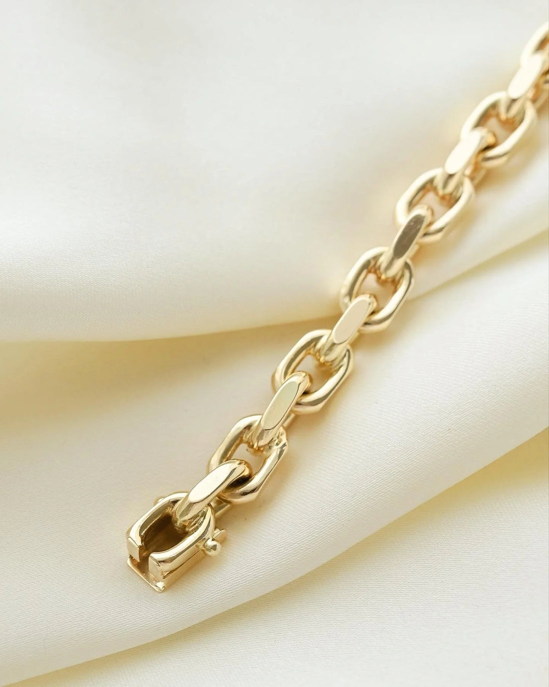 Exclusive Super Heavy Smaller Size Danish Vintage Anchor Bracelet 14K Gold