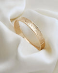 Divine Flower Engraved Danish Vintage Bangle 14K Gold