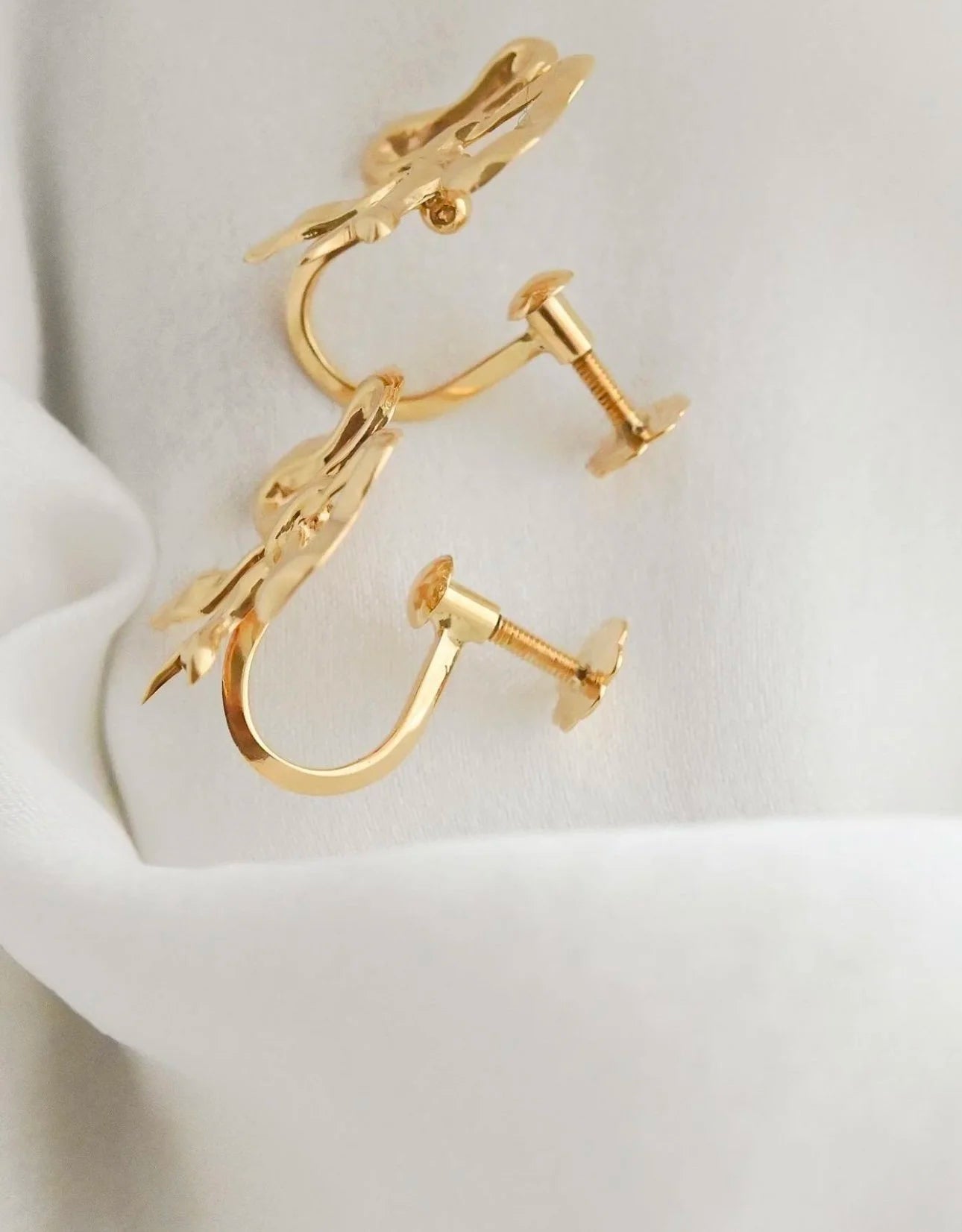 The MOST PERFECT Antique Earrings w Original Box 18K Gold