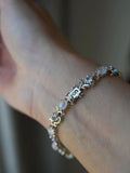 Dreamy Vintage Cabochon Moonstone and Topaz Bracelet Sterling Silver