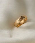 Heavy, Magical Engraved Wedding Band 18K Gold