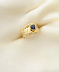 Vintage Sapphire Heart Diamond 18K Hold 1970s