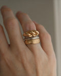 Old Wide Gold Band Stacking Ring 18K Gold 1900s