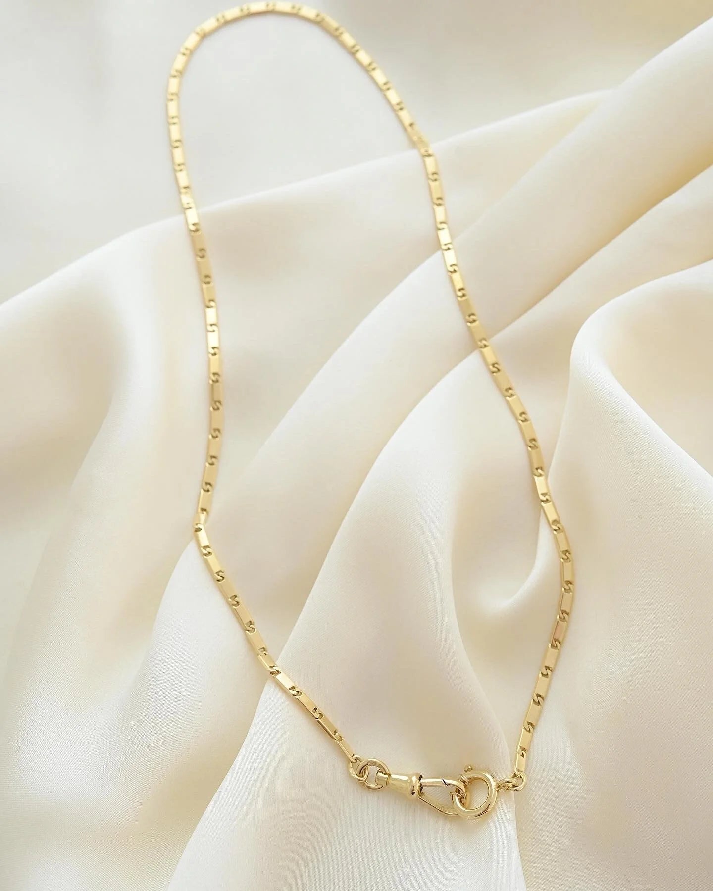 Rare 16.4 Inches Antique Swedish Watch Chain 18K Gold 1920s