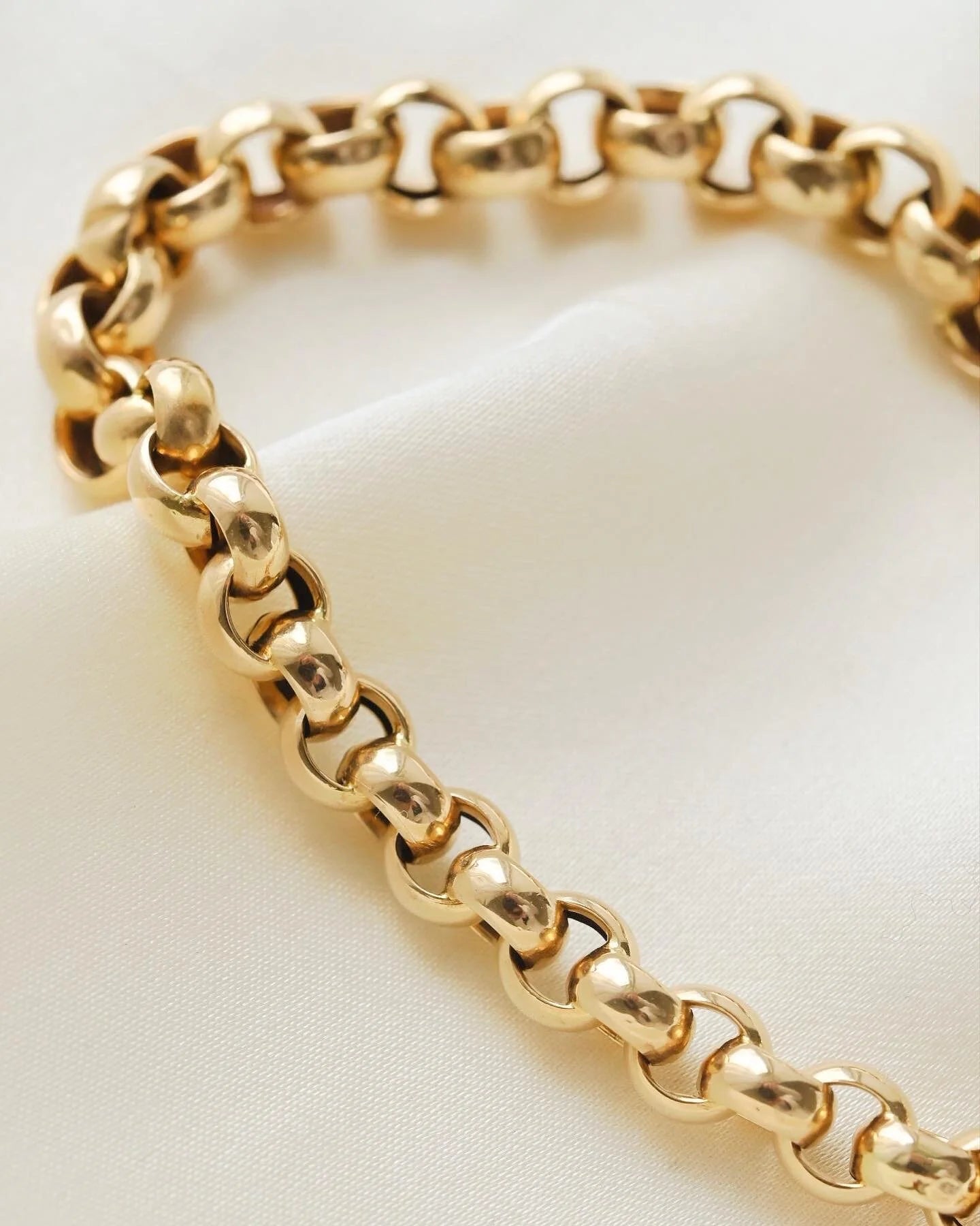Amazing Antique Jumbo Belcher Link Watch Chain 18K Gold 1910s