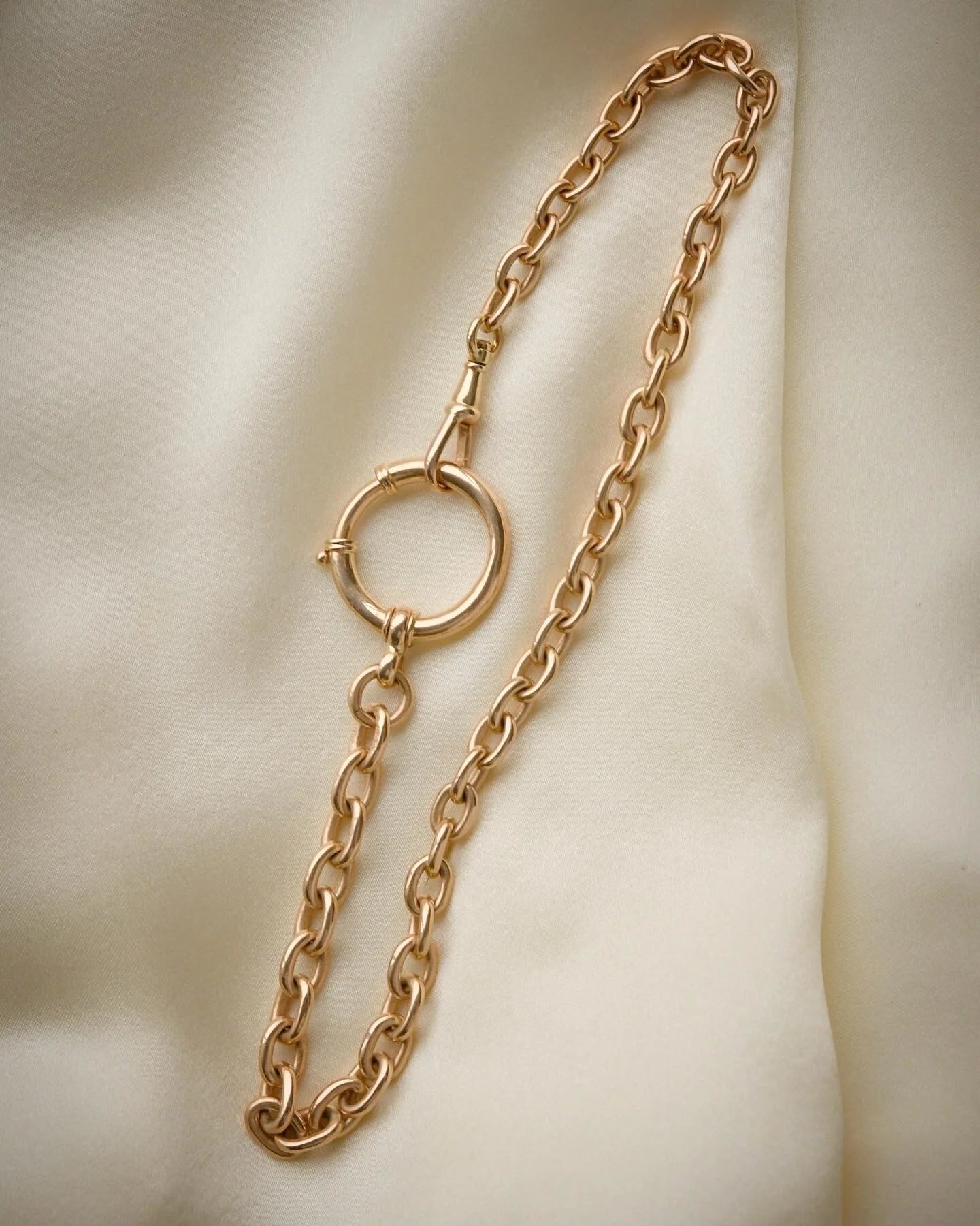 12 Inches Antique Watch Chain in Rose Gold 14K 1910s