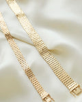 Sublime Wide Brick Link Bracelet 14K Gold